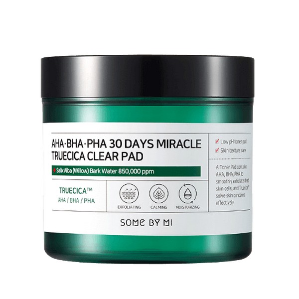 Кислотные пэды для проблемной кожи AHA BHA PHA 30 Days Miracle Truecica Clear Pad Кислотные пэды для проблемной кожи AHA BHA PHA 30 Days Miracle Truecica Clear Pad
