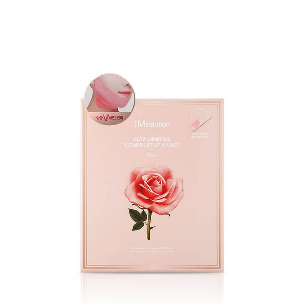 Маска для подтяжки контура лица с розовой водой JMsolution Glow Luminous Flower Lift-Up V Mask Маска для подтяжки контура лица с розовой водой JMsolution Glow Luminous Flower Lift-Up V Mask