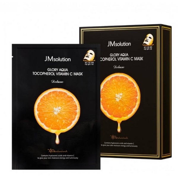 Тканевая маска для выравнивания тона JMsolution Glory Aqua Tocopherol Vitamin C Mask Тканевая маска для выравнивания тона JMsolution Glory Aqua Tocopherol Vitamin C Mask