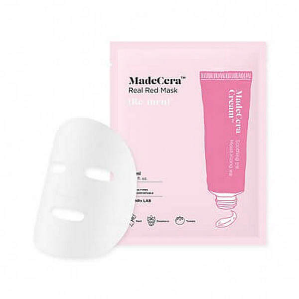 Увлажняющая и успокаивающая тканевая маска MadeCera Real Mask Red, 28 мл Увлажняющая и успокаивающая тканевая маска MadeCera Real Mask Red, 28 мл